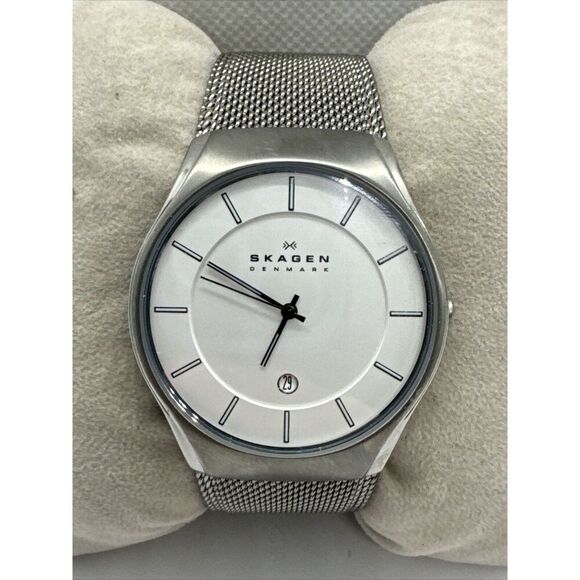 Skagen 956XLTTW Women's Silver Stainless Steel Mesh Analog Quartz Watch AEA128 - Picture 1 of 11
